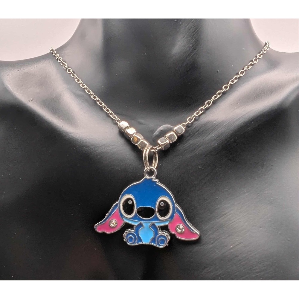 Silver Toned Stitch Disney Character Necklace - Picture 4 of 4